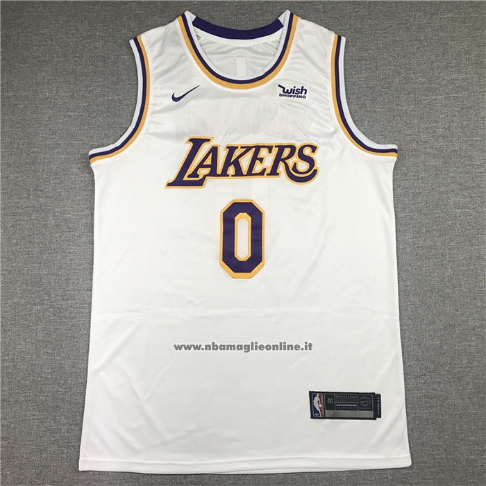 Maglia Los Angeles Lakers Russell Westbrook #0 Association 2021 Bianco